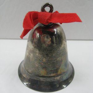 Vintage 1988 Kirk Stieff Christmas Musical Bell Silver Plated Etched Toy Train